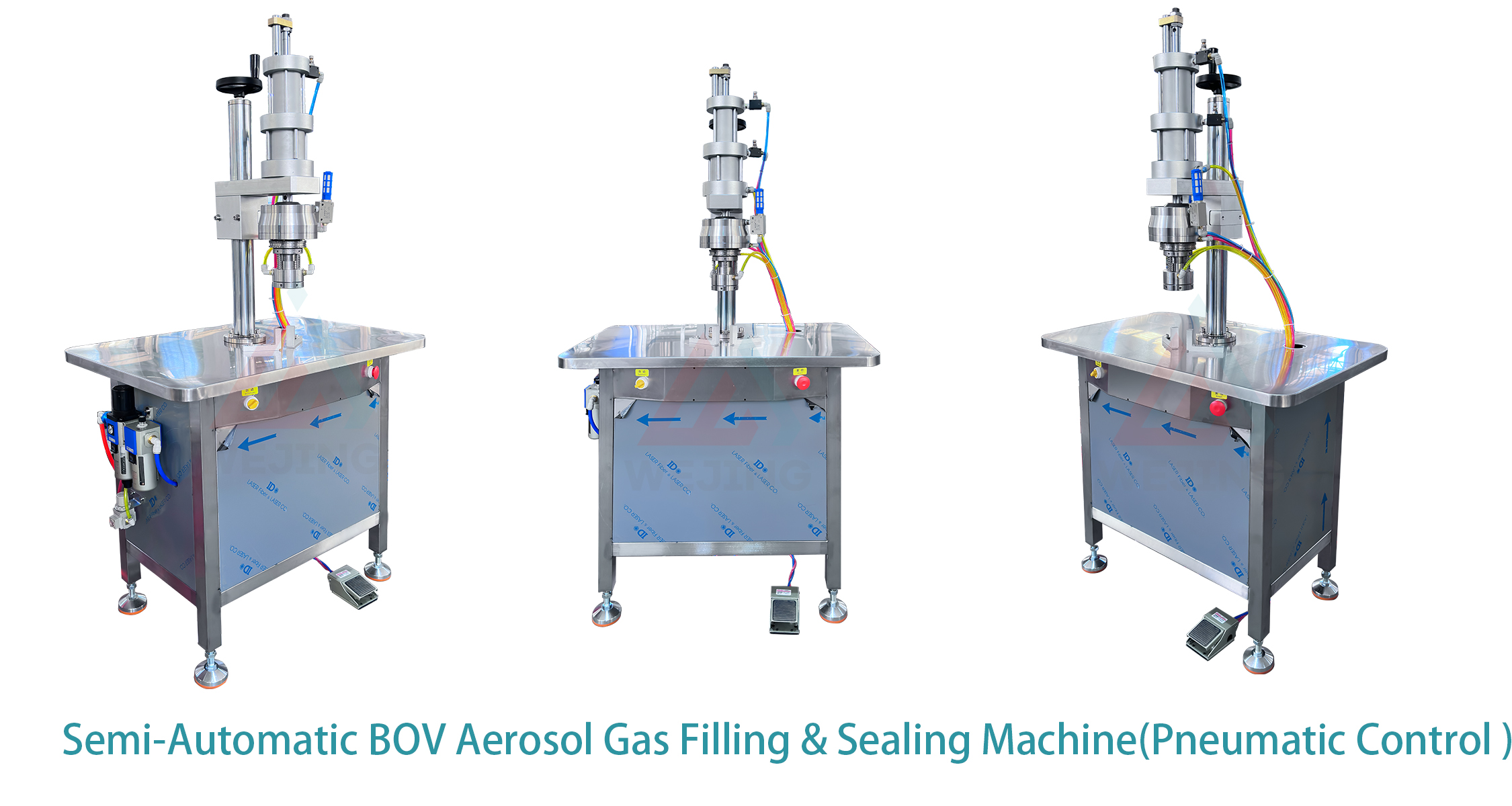 PｎEumatic-Control-Semi-Automatic-BOV-Aerosol-Gas-Filling-&-Sealing-Machine
