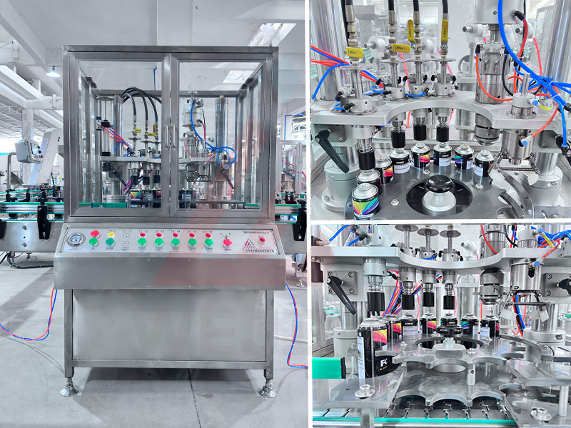 QGJ70 Автоматична лінія розливу мастильних аерозолів - висока точність ±1% 60-70 банок на хвилину