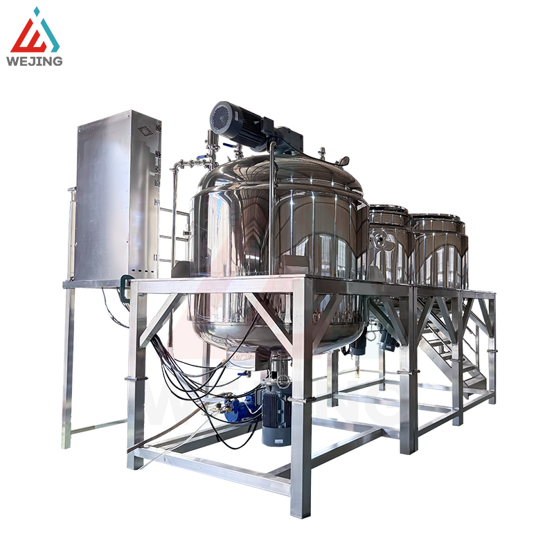 2000 л вакуумного емульгуючого змішувача з резервуарами для водної та масляної фази для косметичного виробництва кремового лосьйону